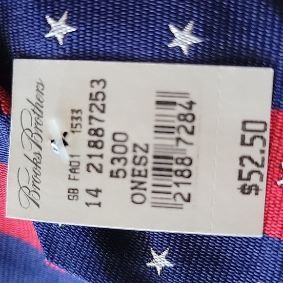 NWT Brooks Brothers Red and Blue Striped Star Tie - Picture 5 of 5